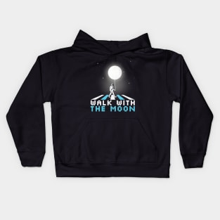 Astronaut Space: Walk With The Moon Kids Hoodie